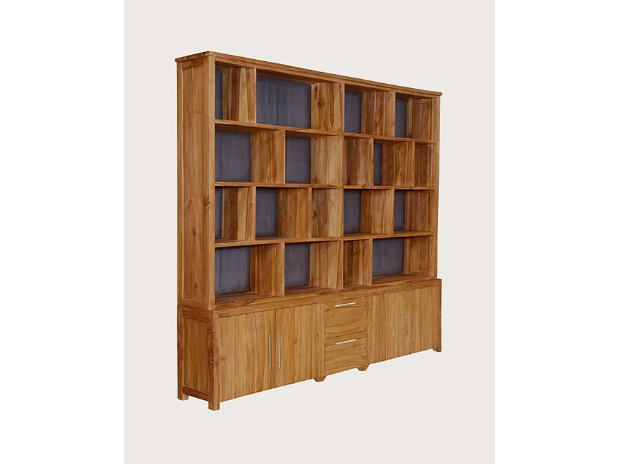 Atlas -  Grande Bibliothèque en bois massif de teck