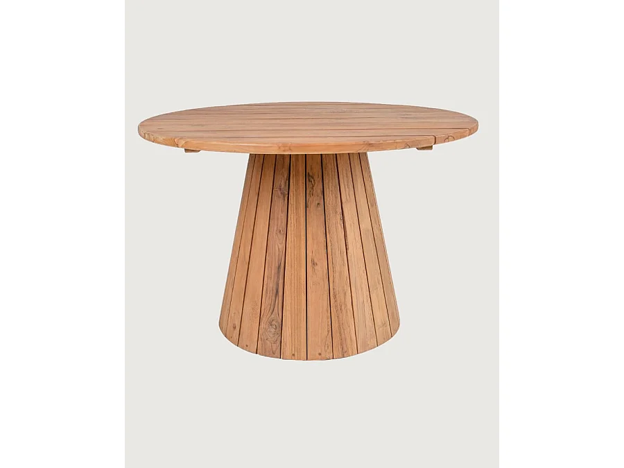 Capelle - Table de jardin ronde en teck recycle