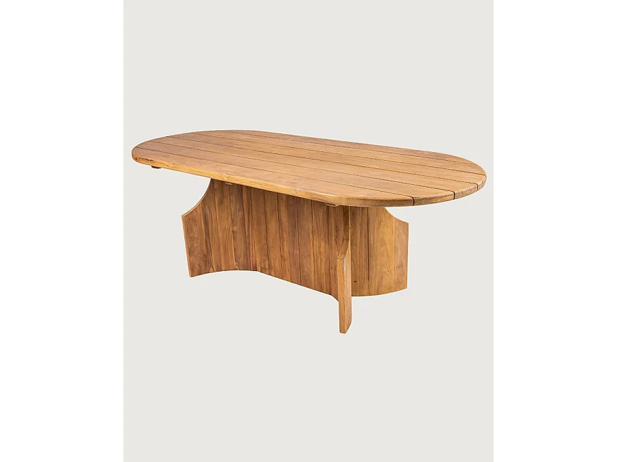 Puzzle - Table de jardin en bois massif de teck recycle