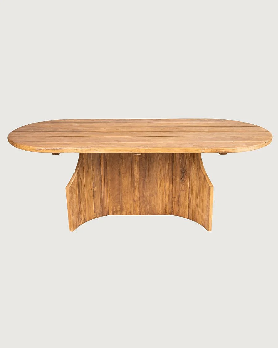 Puzzle - Table de jardin en bois massif de teck recycle