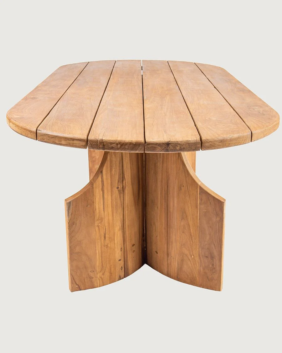 Puzzle - Table de jardin en bois massif de teck recycle