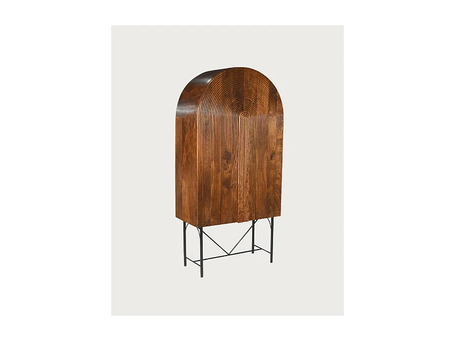 Vorno - Armoire en bois massif de manguier sculptée