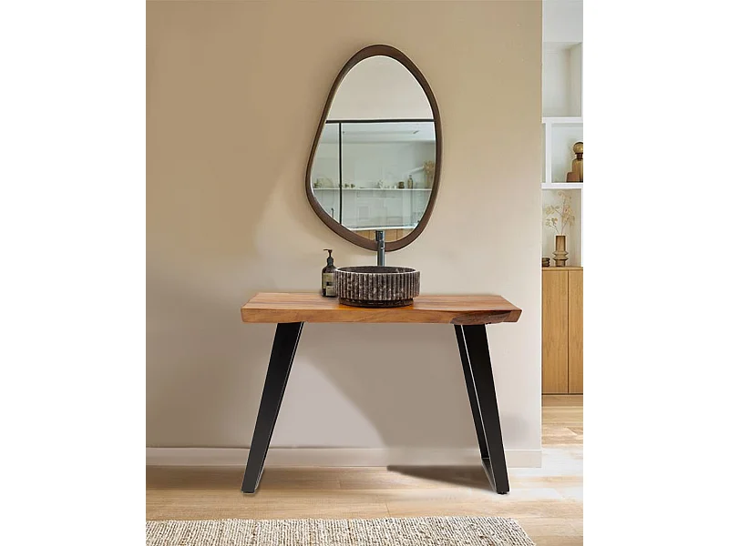 Teaka - Meuble sous vasque en bois de teck massif