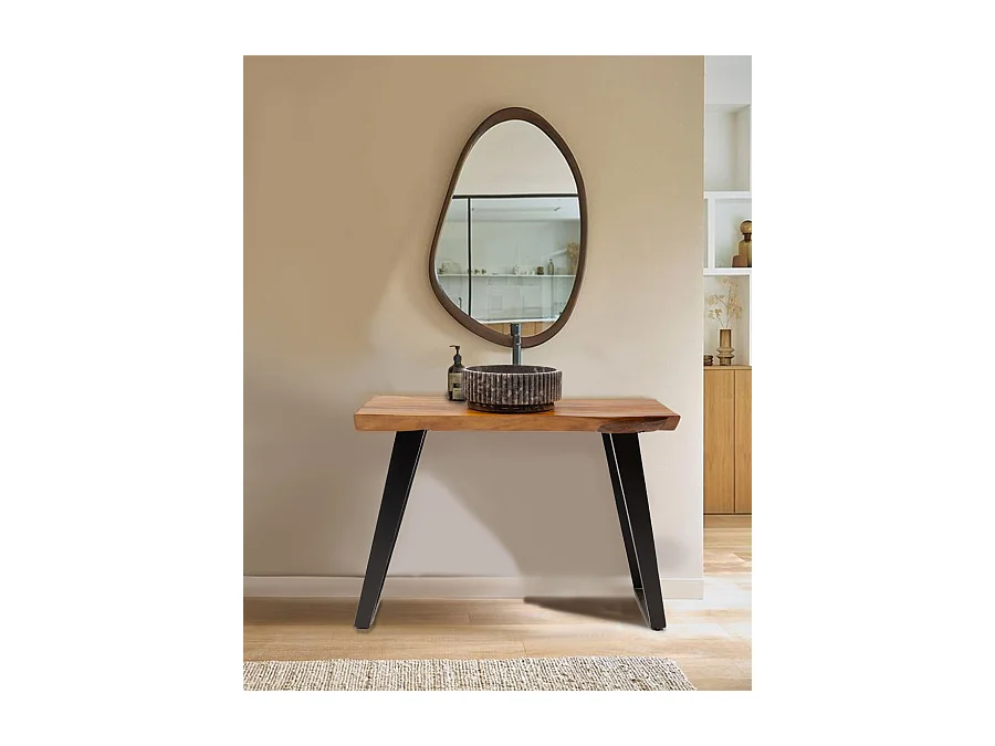 Teaka - Meuble sous vasque en bois de teck massif