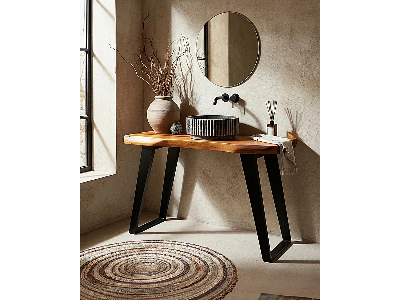 Teaka - Meuble sous vasque en bois de teck massif