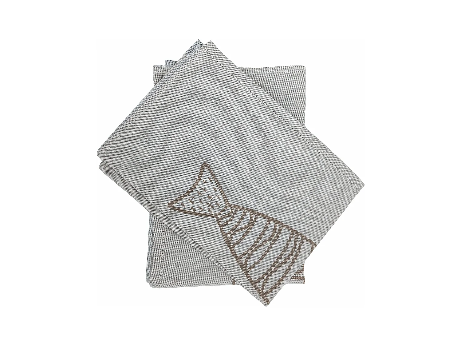 Lot de 2 torchons de cuisine toile 50x70 cm collection MARIS gris