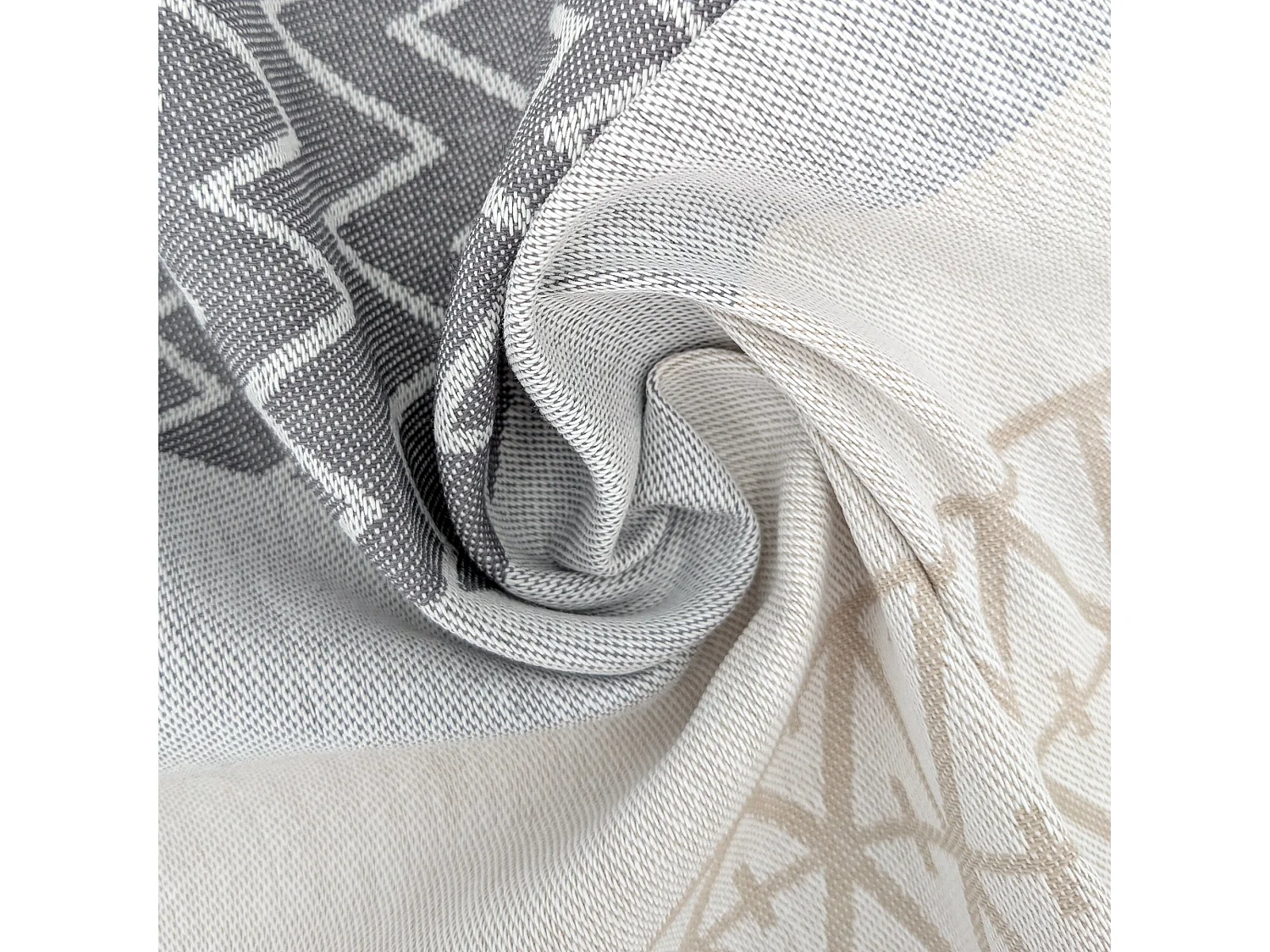 Lot de 2 torchons de cuisine toile 50x70 cm collection MARIS gris