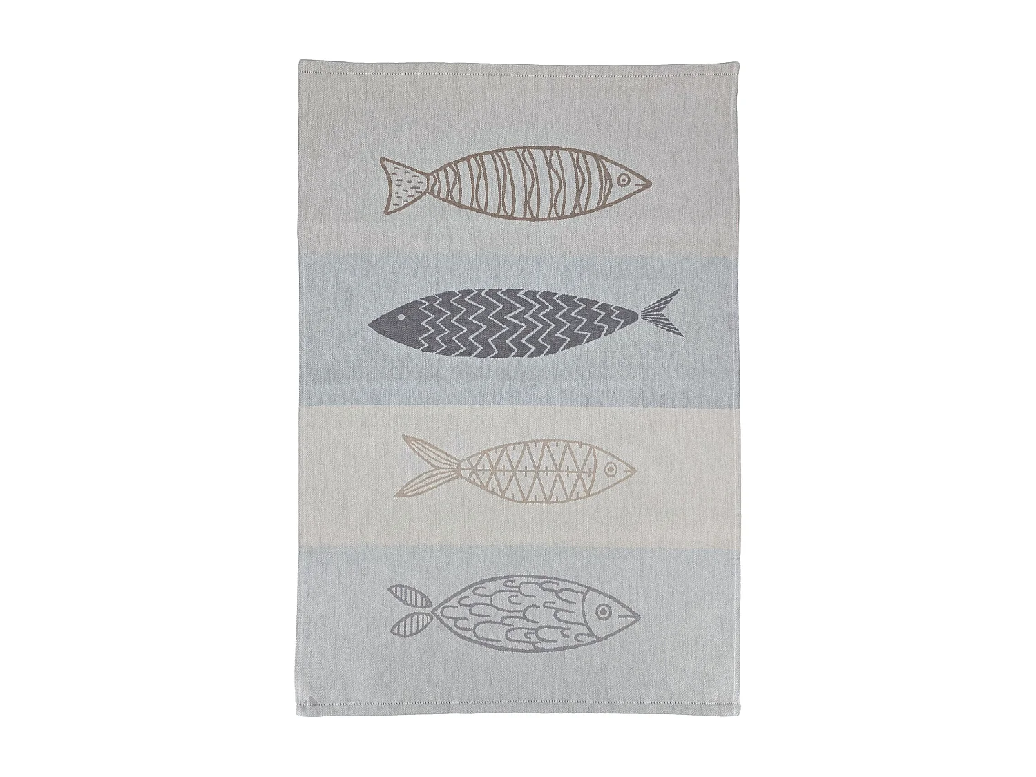 Lot de 2 torchons de cuisine toile 50x70 cm collection MARIS gris