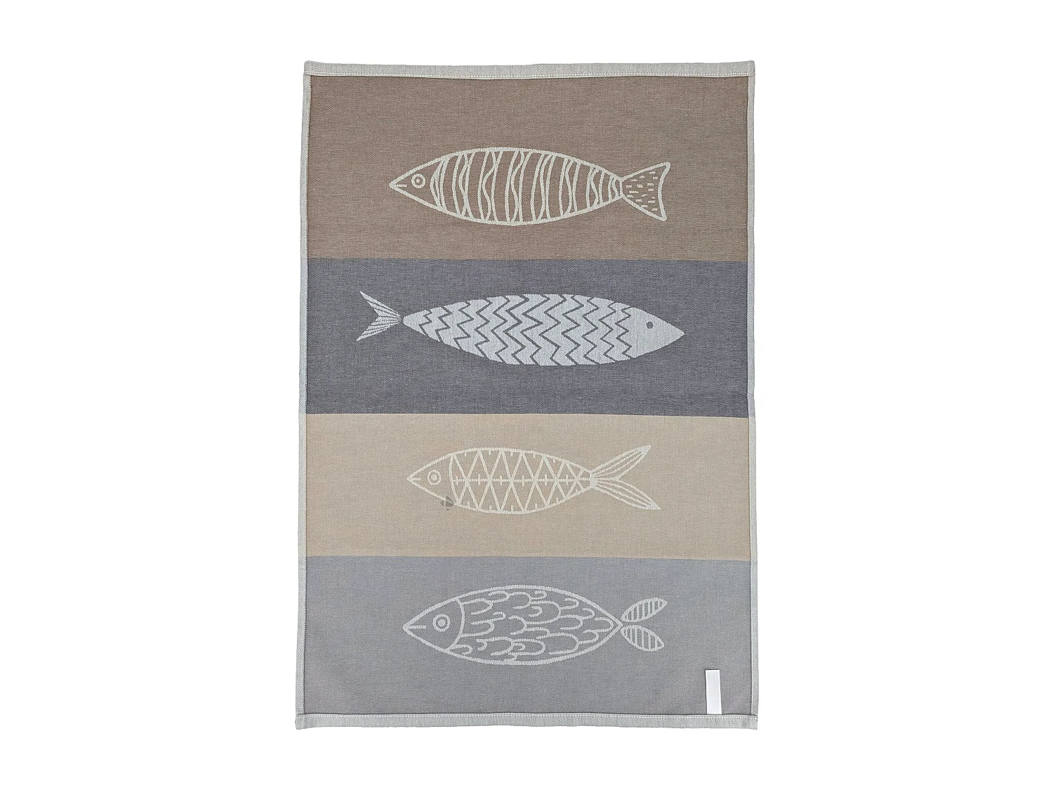 Lot de 2 torchons de cuisine toile 50x70 cm collection MARIS gris