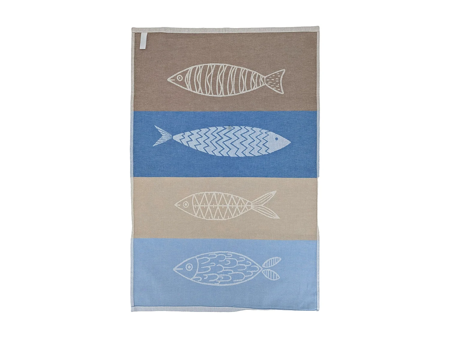 Lot de 2 torchons de cuisine toile 50x70 cm collection MARIS bleu