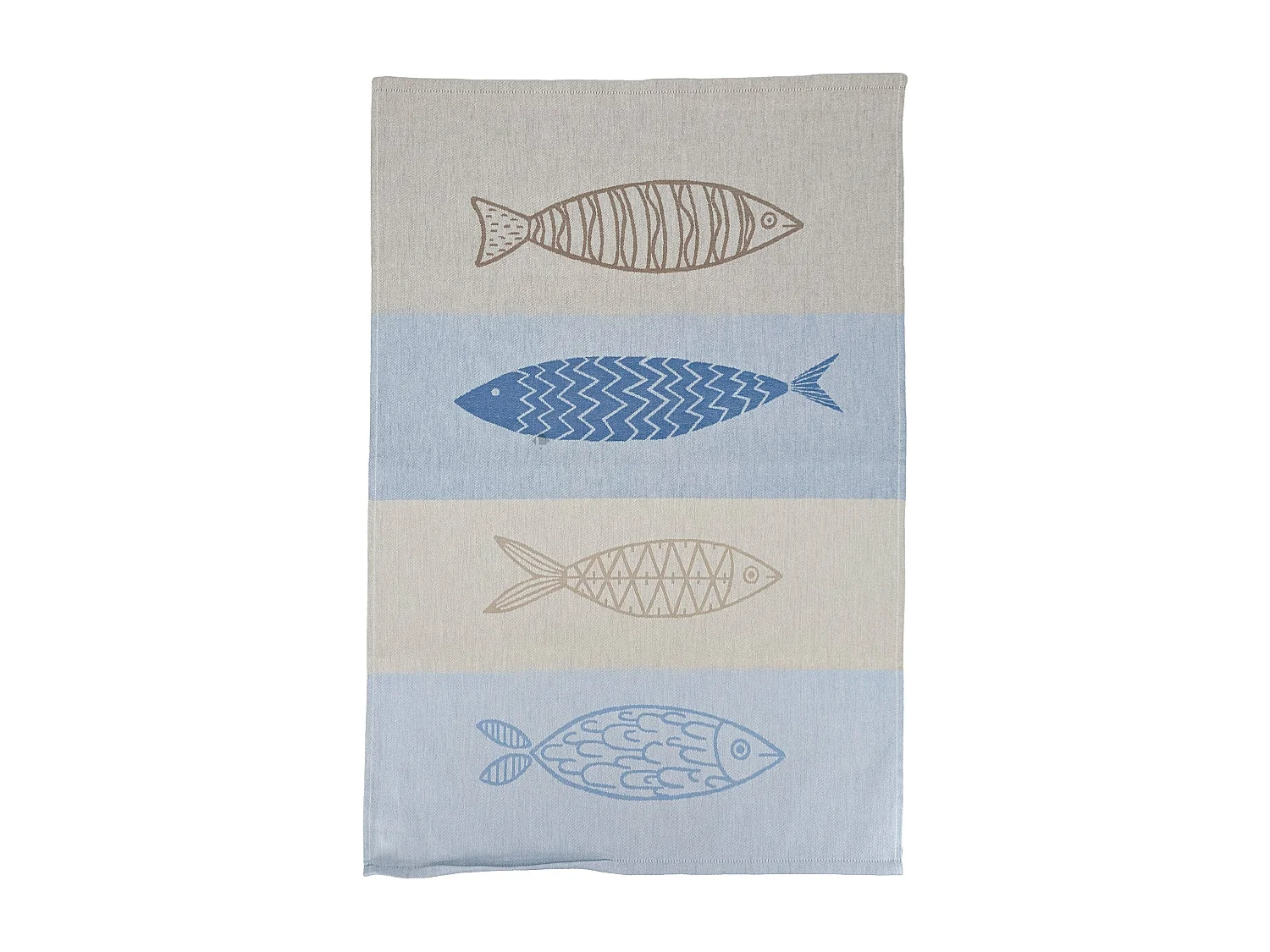 Lot de 2 torchons de cuisine toile 50x70 cm collection MARIS bleu