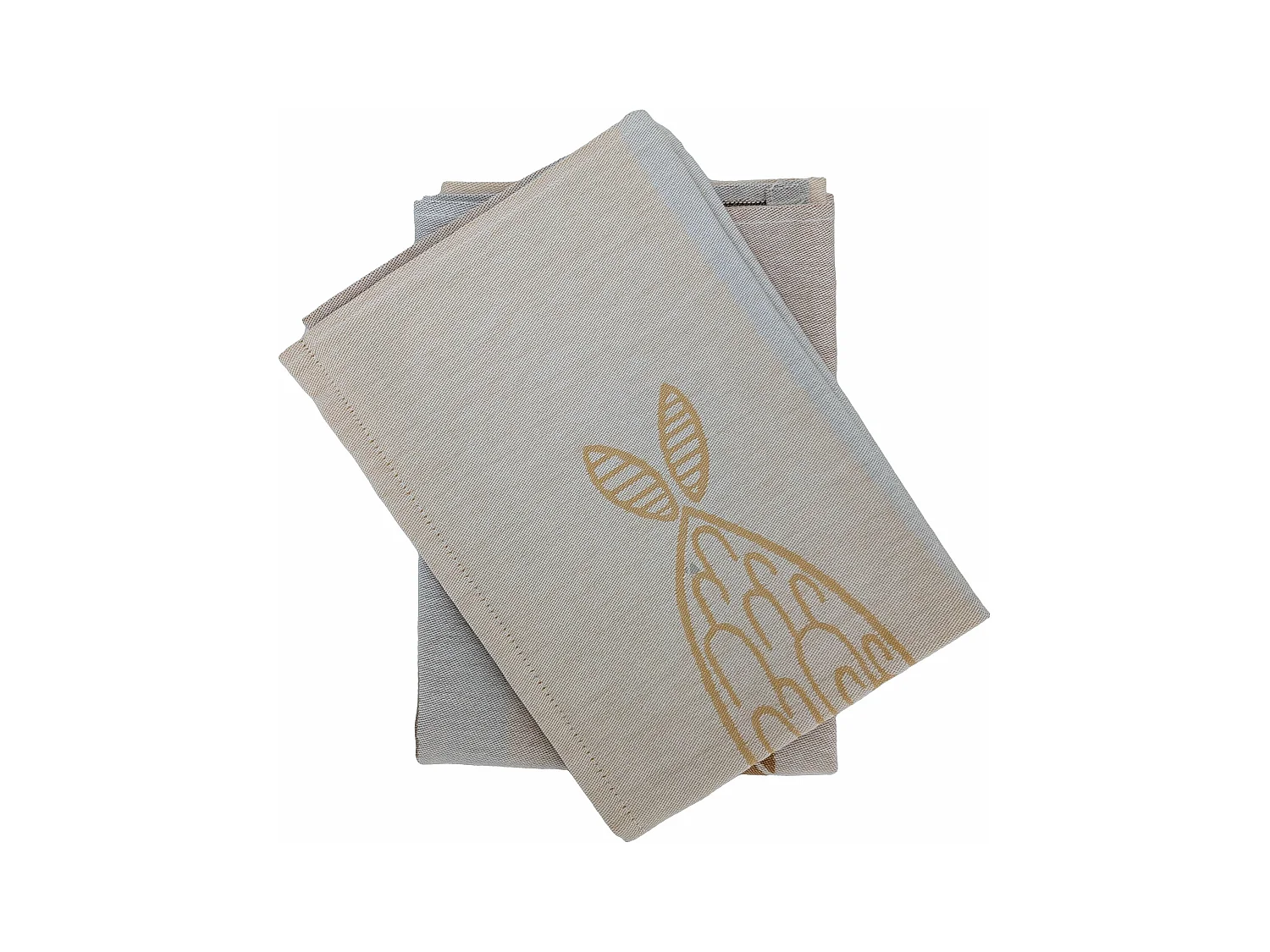 Lot de 2 torchons de cuisine toile 50x70 cm collection MARIS jaune