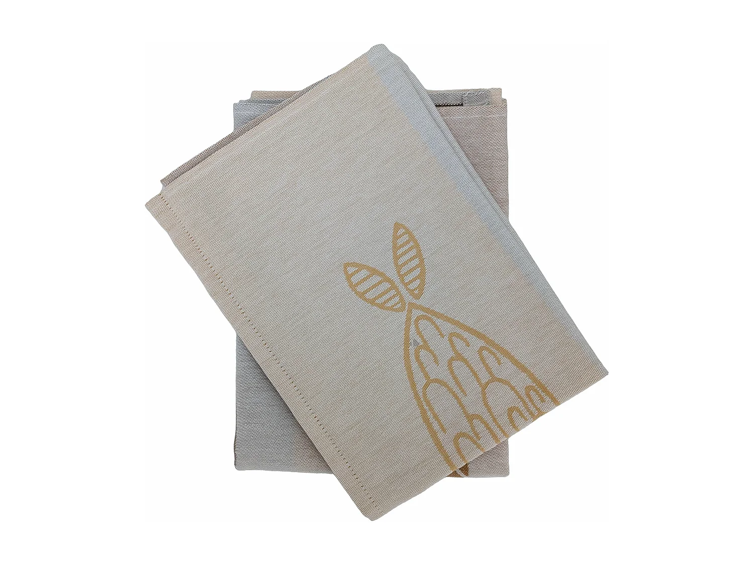 Lot de 2 torchons de cuisine toile 50x70 cm collection MARIS jaune