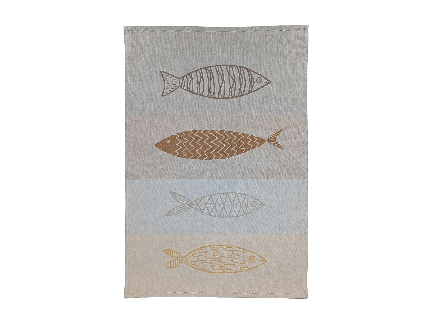 Lot de 2 torchons de cuisine toile 50x70 cm collection MARIS jaune