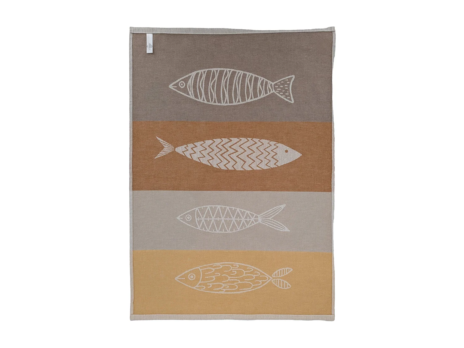 Lot de 2 torchons de cuisine toile 50x70 cm collection MARIS jaune