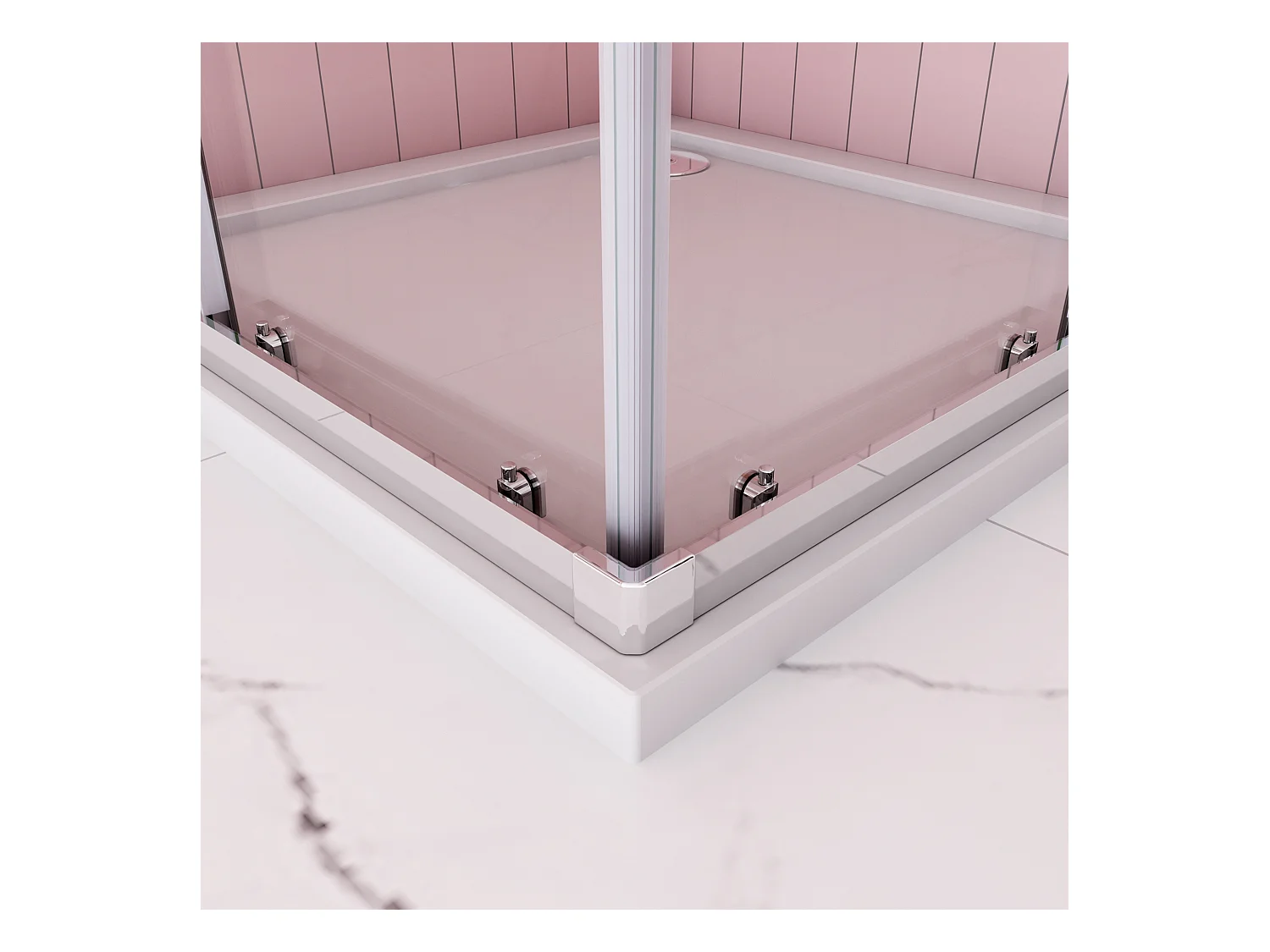 Douchecabine 70x70x195cm,dubbele schuifdeur,6mm NANO EasyClean veiligheidsglas,glanzend chroom profiel