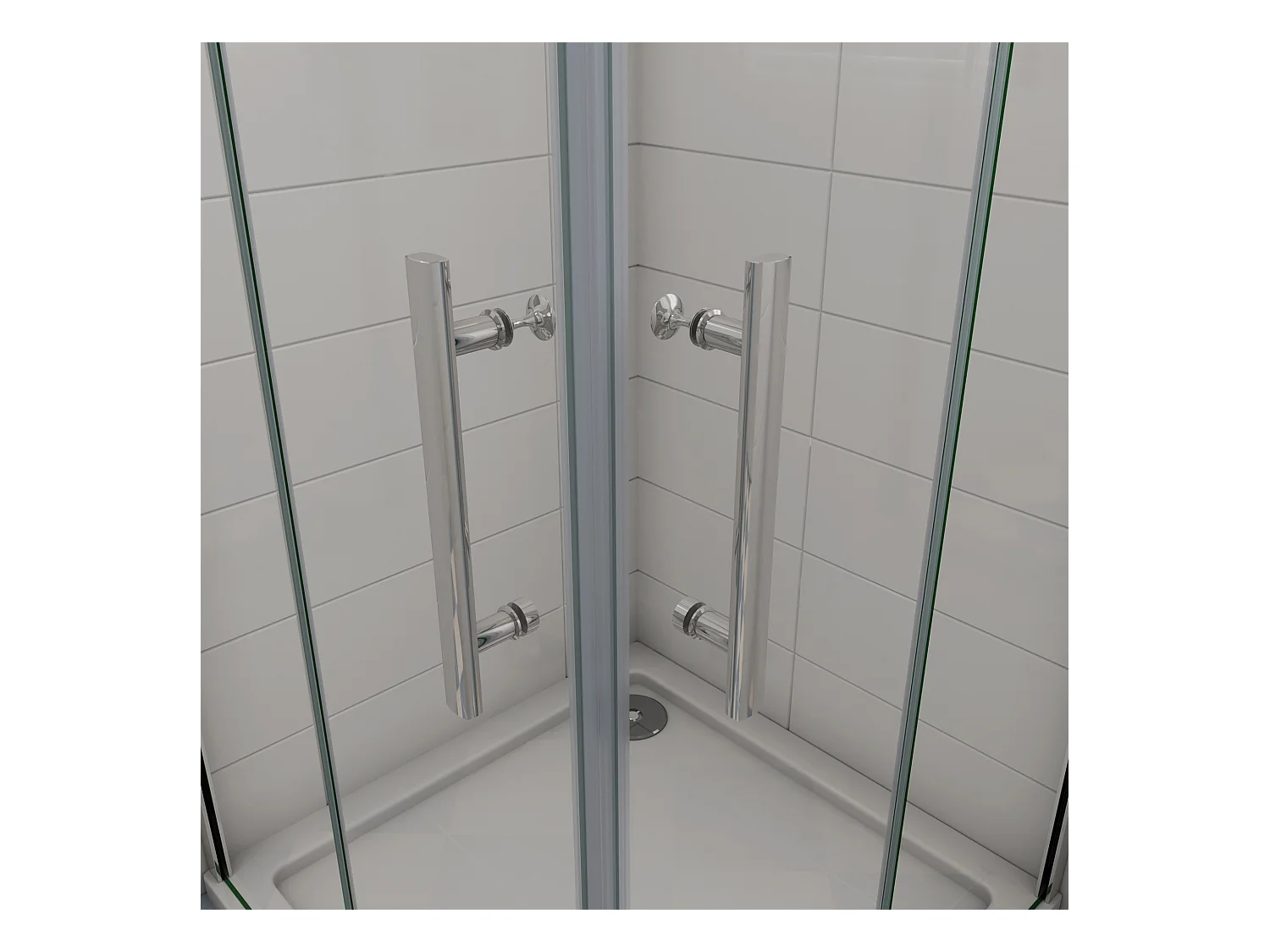 Douchecabine met dubbele draaideur,6mm helder veiligheidsglas nano coating,80x120x185cm,profiel van glanzend chroom.