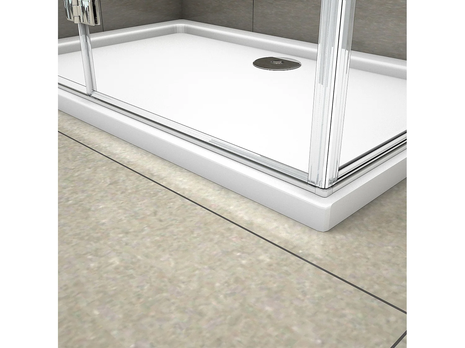 90x100x195cm Douchecabine Dcouchedeur vouwdeur,6mm NANO EasyClean veiligheidsglas,profiel van glanzend chroom.