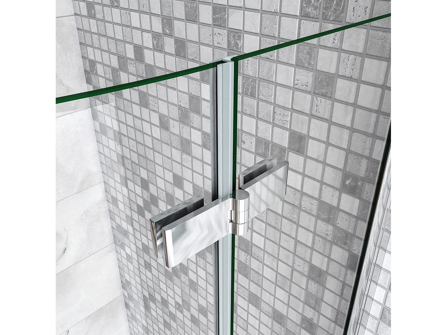 Kwartronde douchecabine 90x90x195cm,dubbele draaideur,hoek-instap douchecabine,6mm nano helder veiligheidsglas easyclean antikalk,inclusief douchebak