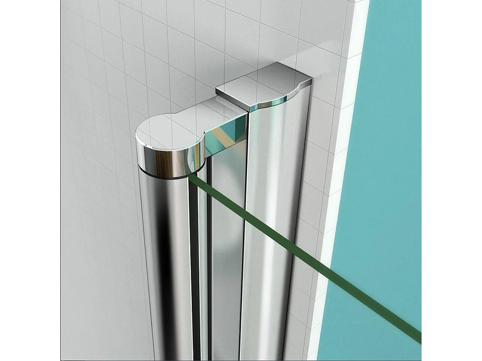 B:70xD:90x197cm Douchecabine met draaideur+zijwand,6mm EasyClean veiligheidsglas,N-vorm:140cm stabilisator (kan worden gesneden),profiel van glanzend chroom