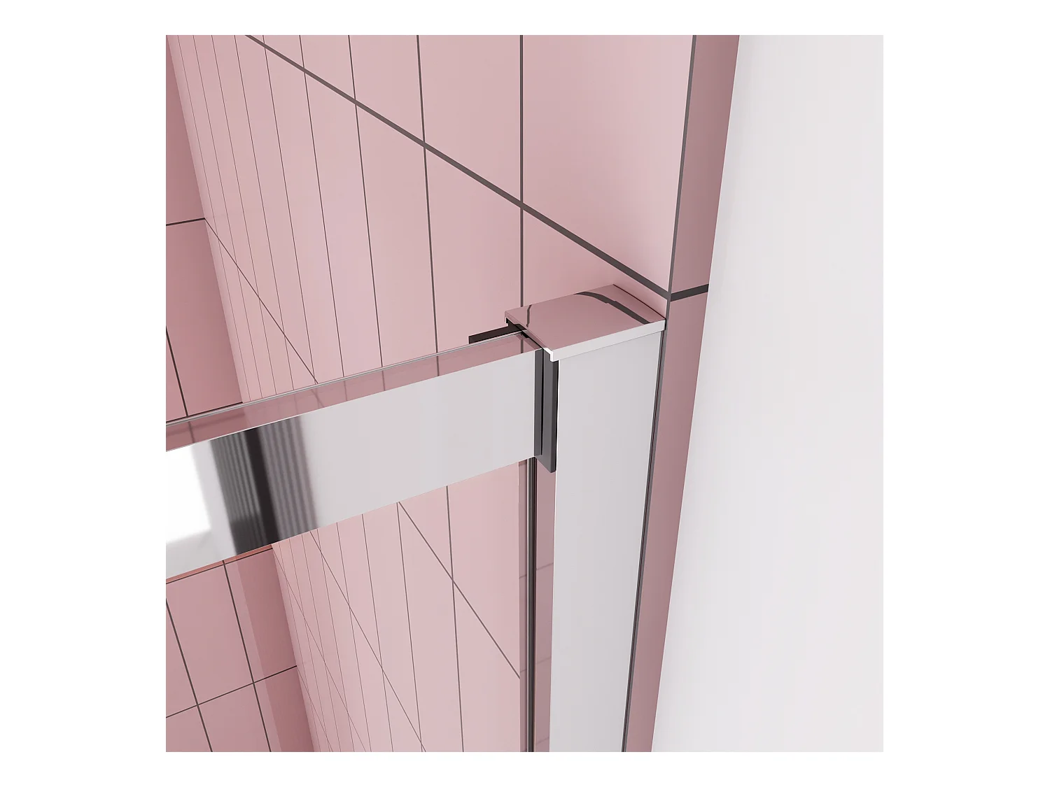 Douchecabine 100x100x195cm,dubbele schuifdeur,6mm NANO EasyClean veiligheidsglas,glanzend chroom profiel