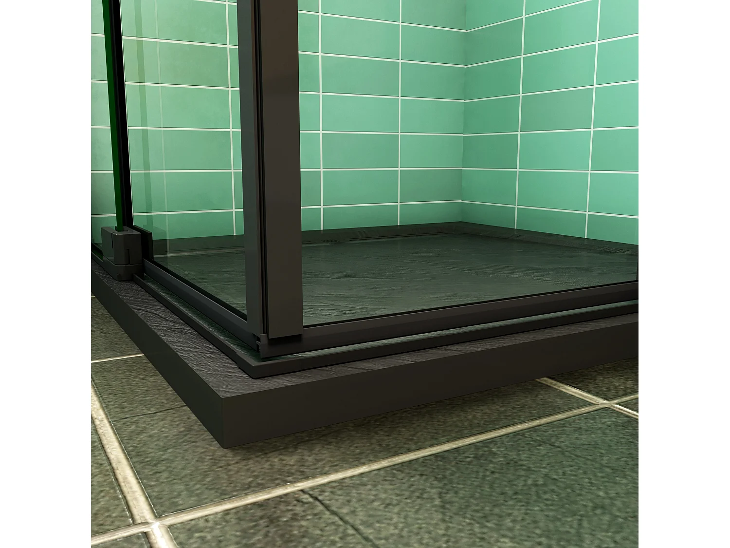 80x100x195cm Douchecabine Hoekinstap Draaideur Antikalk Helder Glas 8mm Veiligheidsglas Mat Zwart Profiel