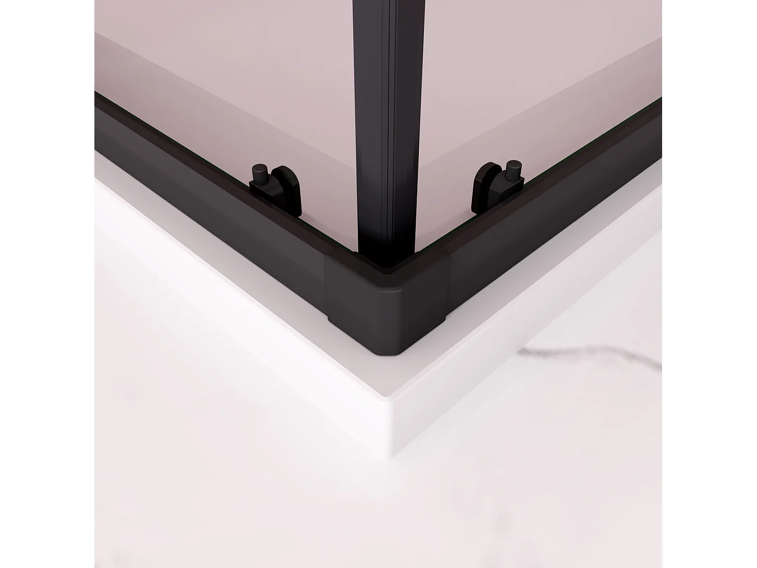 80x90x195cm Douchecabine met dubbele schuifdeur,6mm NANO EasyClean veiligheidsglas,Mat Zwart Profiel