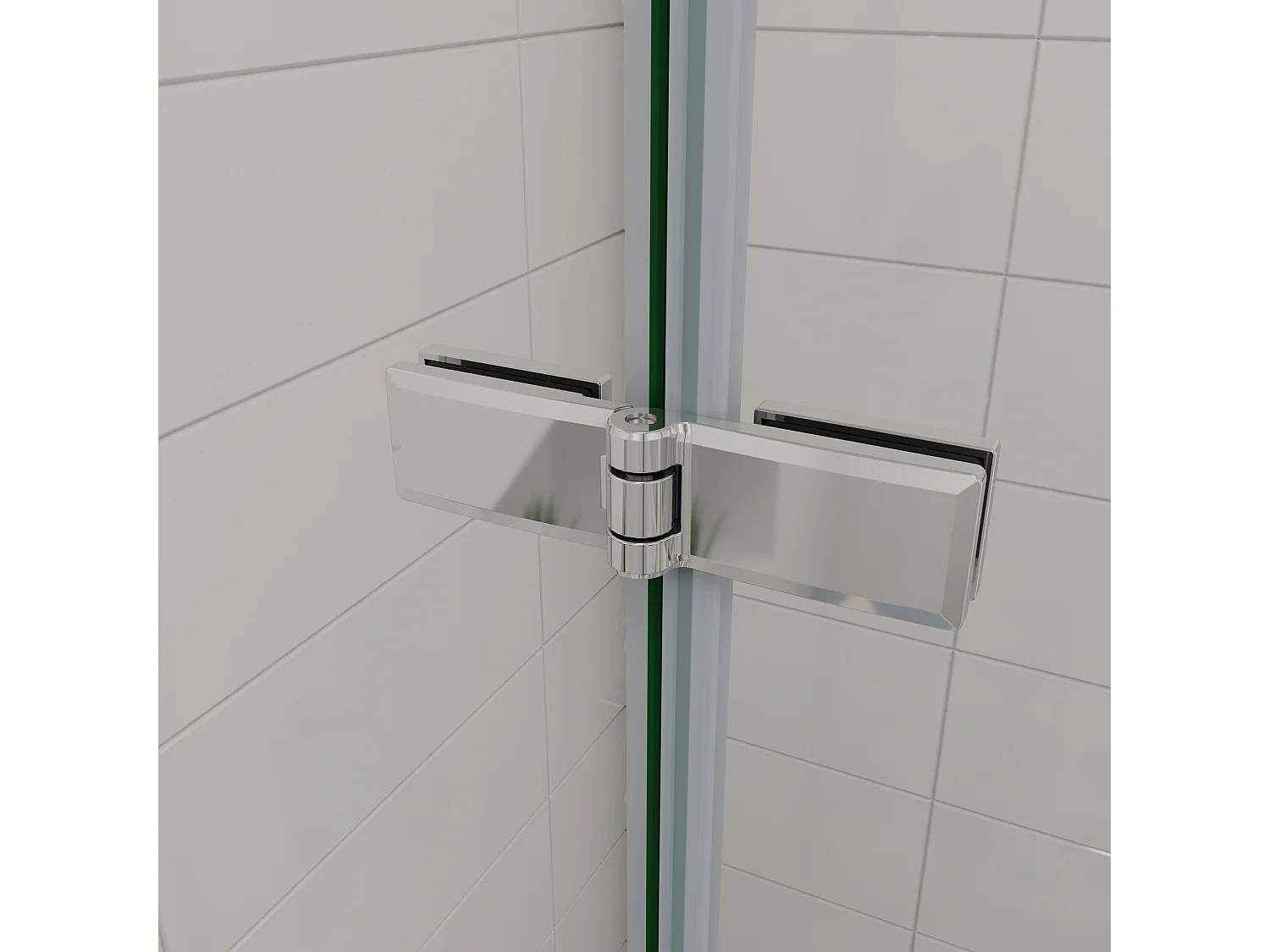 Douchecabine met dubbele draaideur,6mm helder veiligheidsglas nano coating,76x76x195cm,profiel van glanzend chroom.