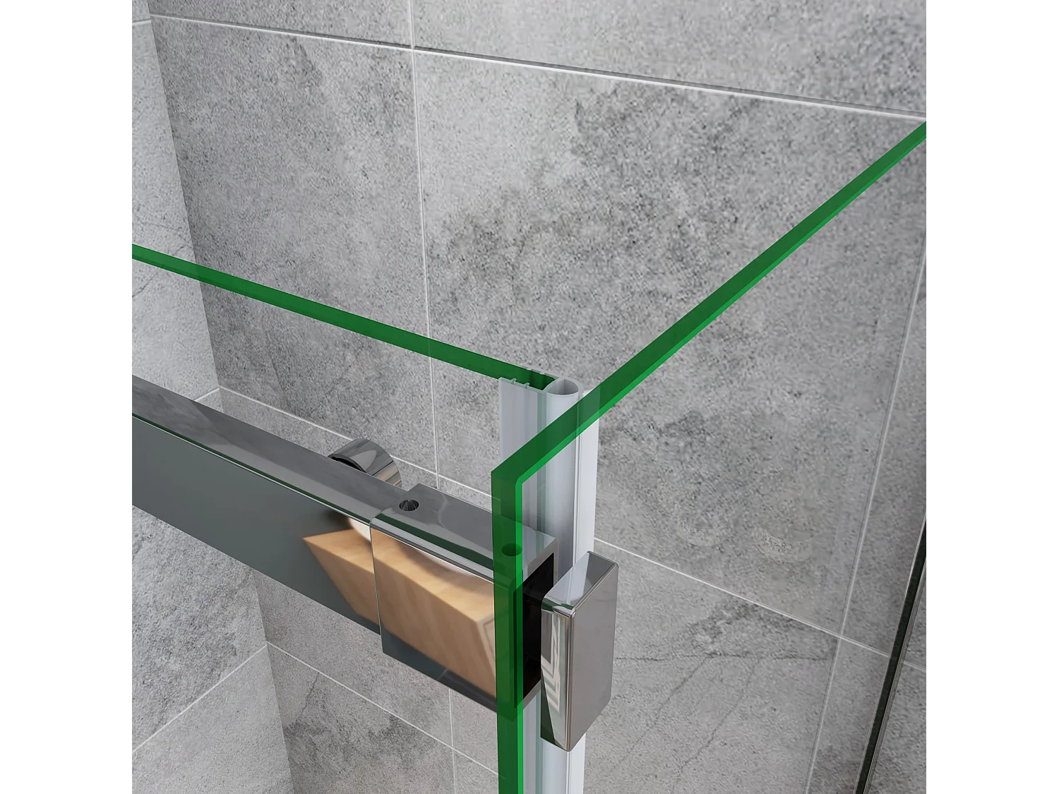 110x195cm Schuifbare douchecabine met zijwand 70cm,6mm helder glas,profiel van glanzend chroom.