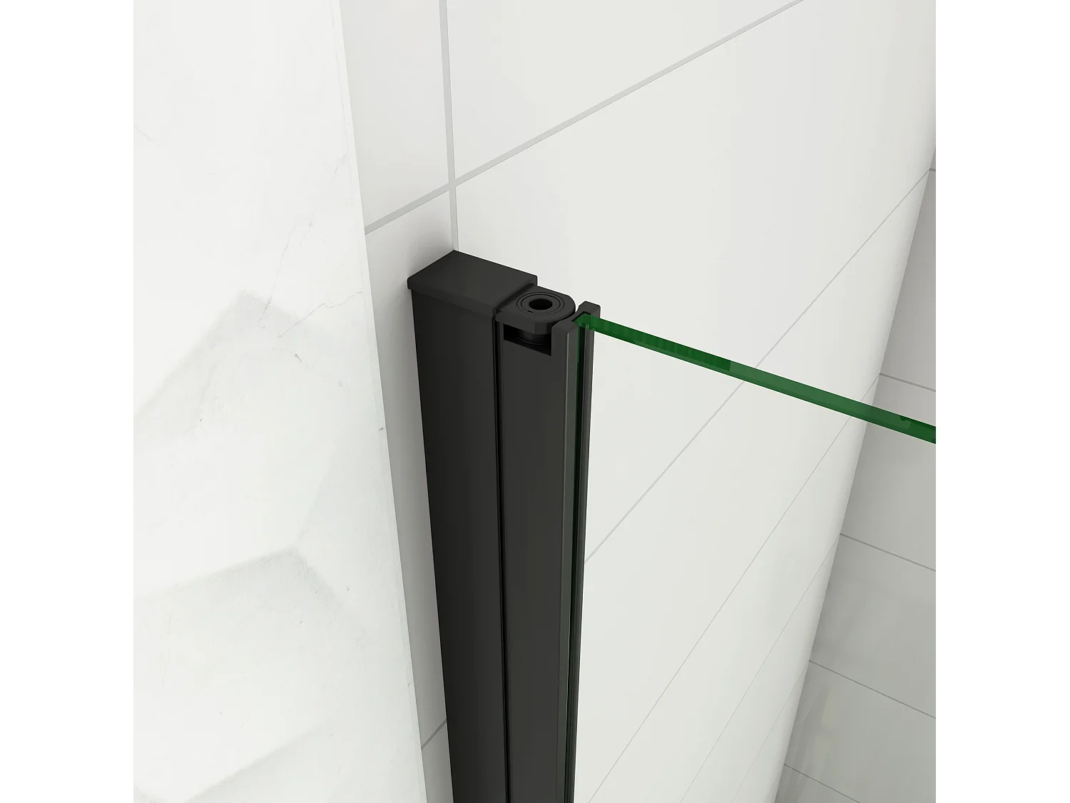 80x80x200cm Douchecabine met dubbele draaideur,8mm NANO helder veiligheidsglas,mat zwarte aluminium frame