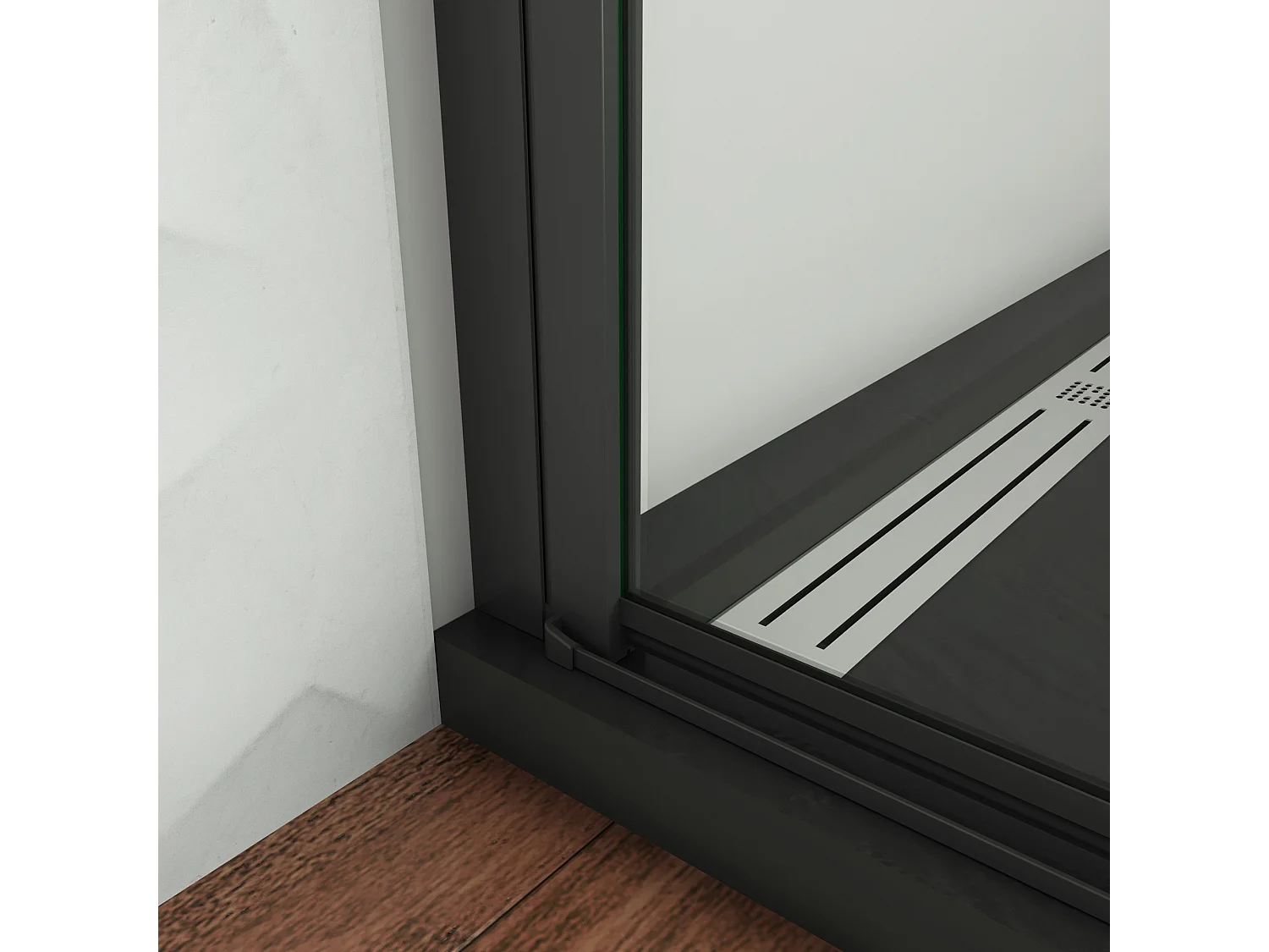 80x80x200cm Douchecabine met dubbele draaideur,8mm NANO helder veiligheidsglas,mat zwarte aluminium frame