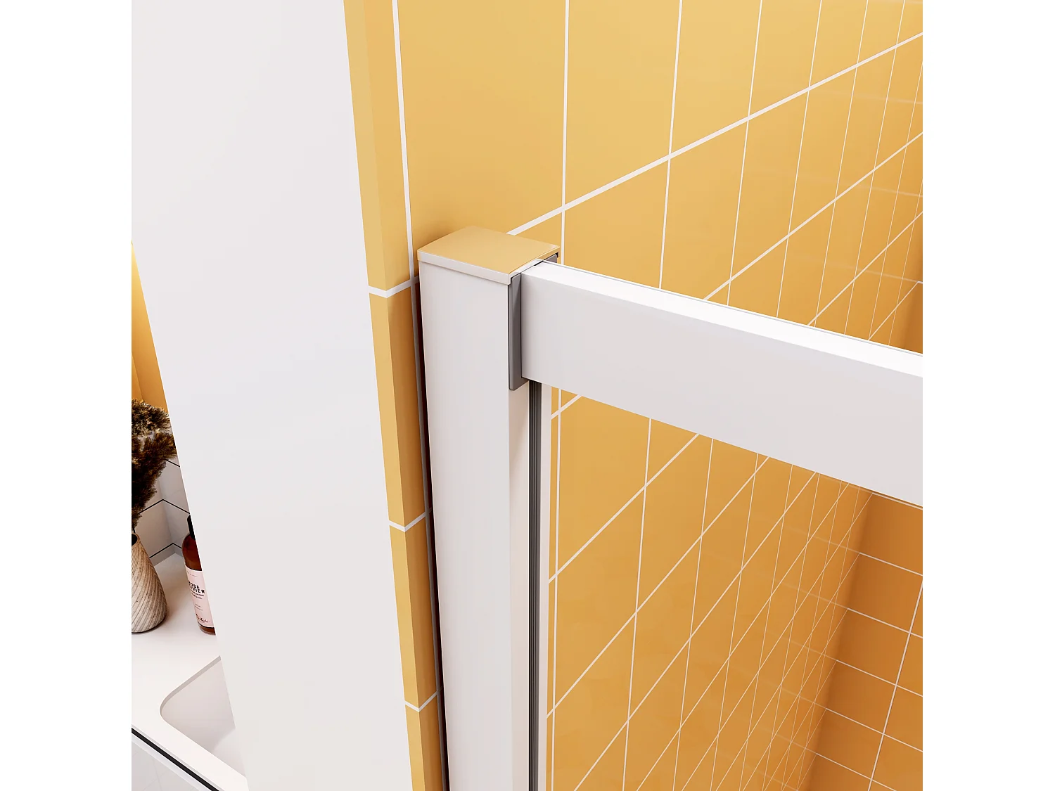 120x80x185cm Vierkante douchecabine hoekinstap dubbele schuifdeur,8mm helder antikalk NANO glas,,glanzend chroom profiel