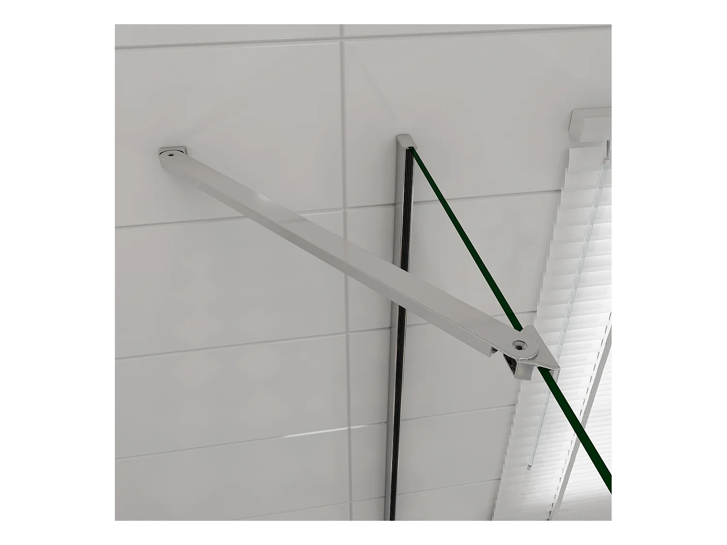 B:90xD:76x197cm Douchecabine met draaideur+zijwand,6mm EasyClean veiligheidsglas,50 cm Stabilisatiestang (draaibaar),profiel van glanzend chroom