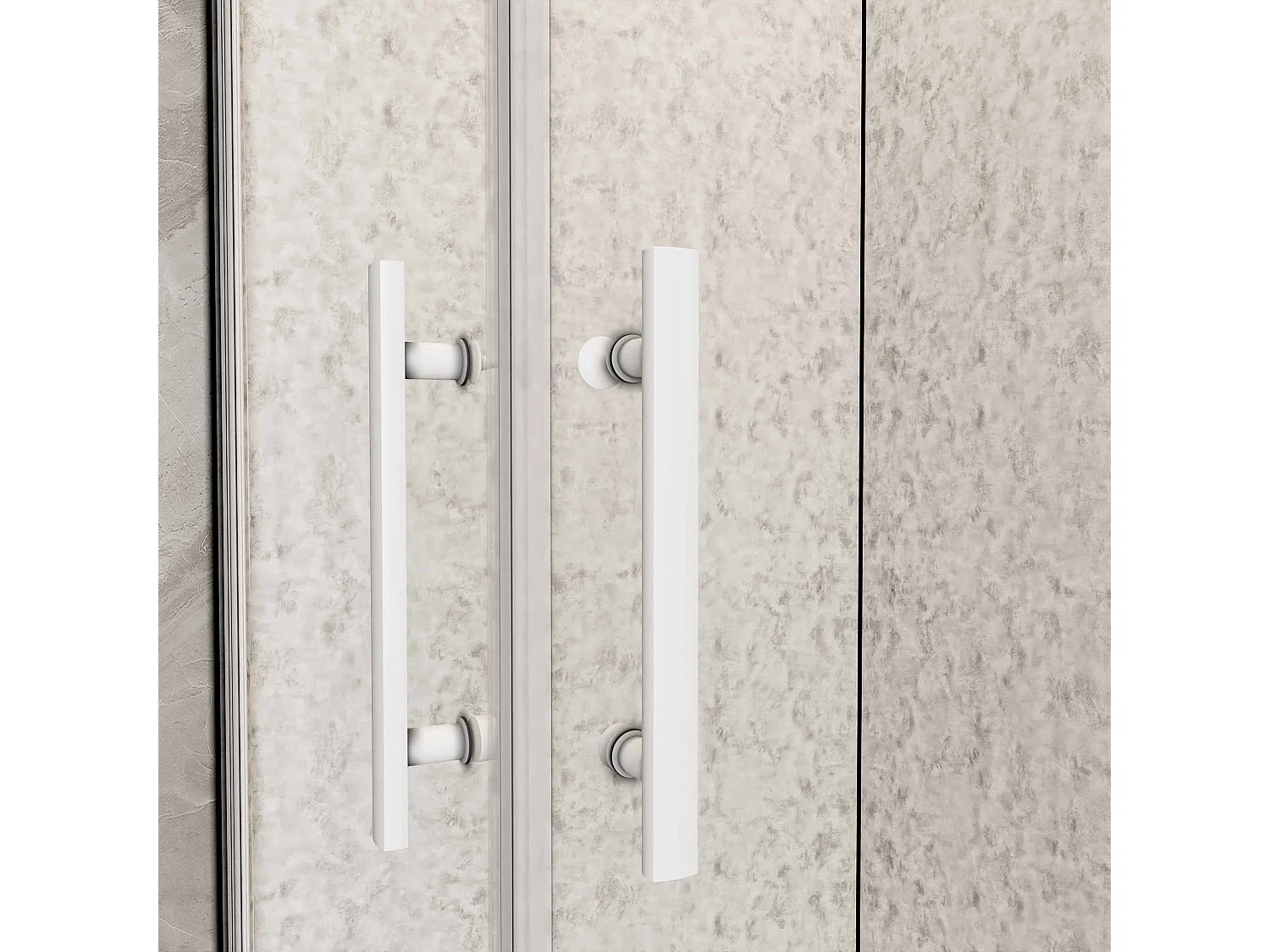 B:80xD:100xH:185cm douchecabine,5mm EasyClean veiligheidsglas,matte wit elektroforetische aluminium frame