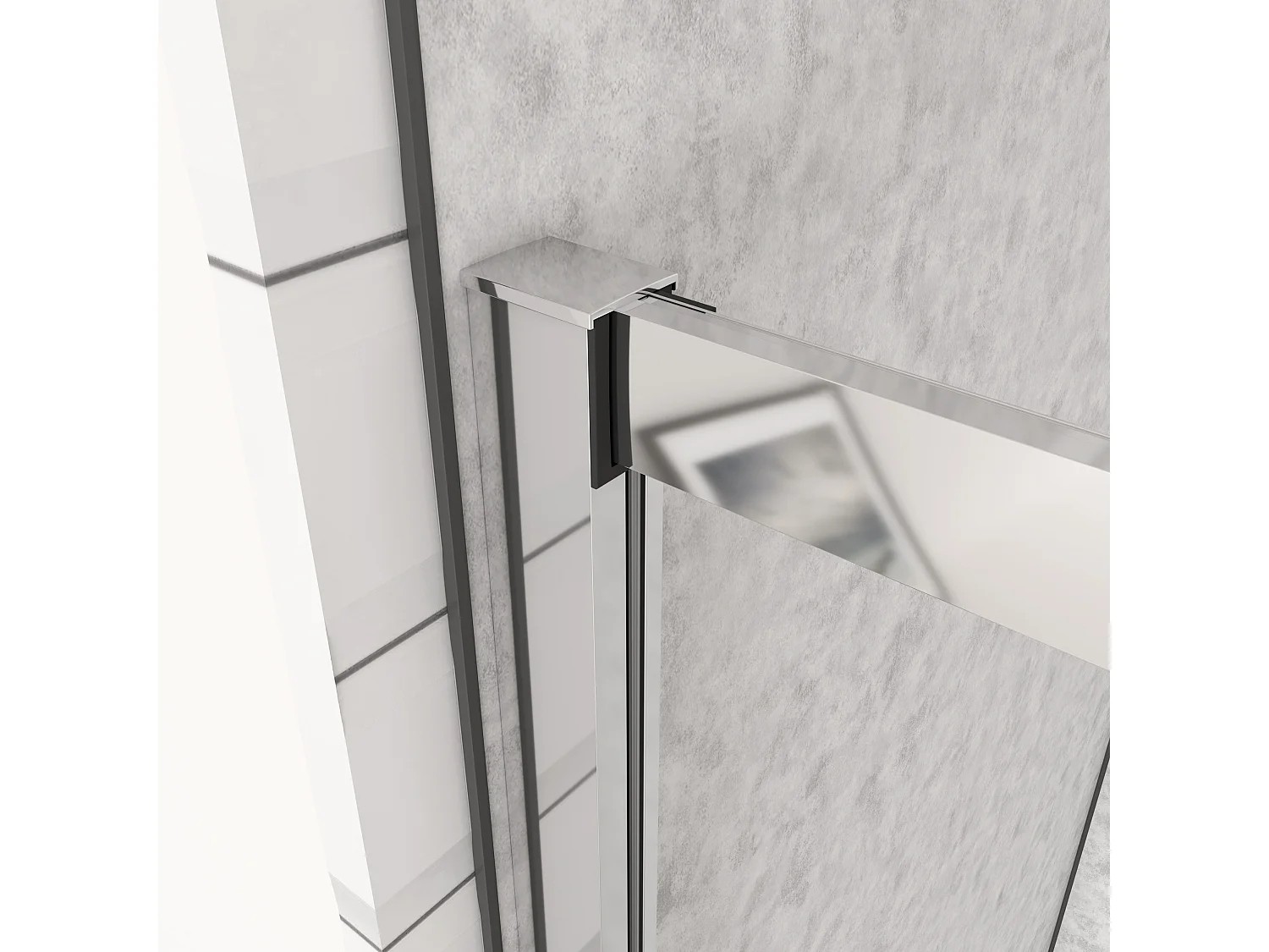 Douchecabine kwartrond schuifdeur 80x80cm,185cm hoog,6mm helder antikalk NANO glas,glanzend chroom profiel
