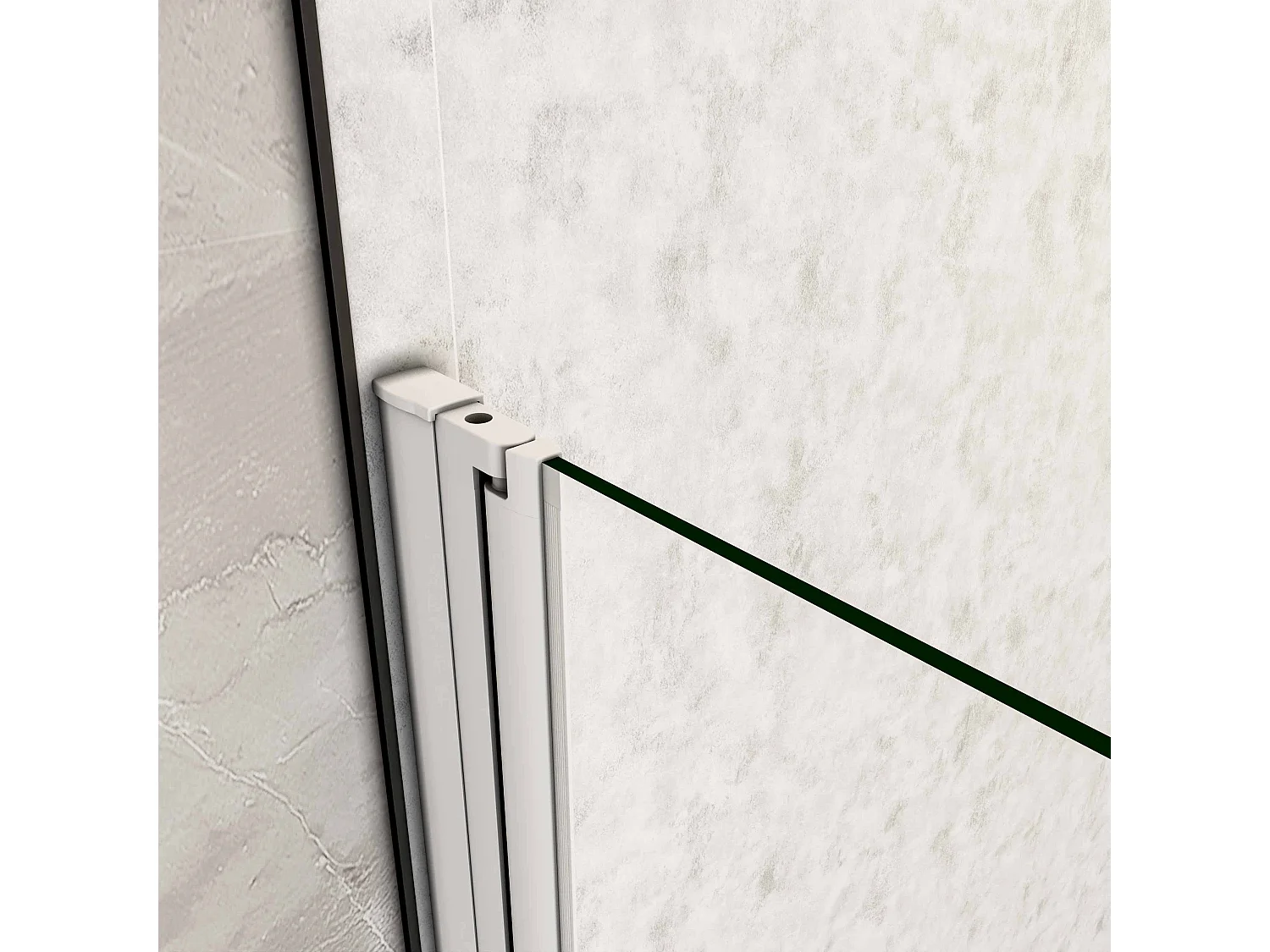 B:100xD:100xH:185cm douchecabine,5mm EasyClean veiligheidsglas,matte wit elektroforetische aluminium frame