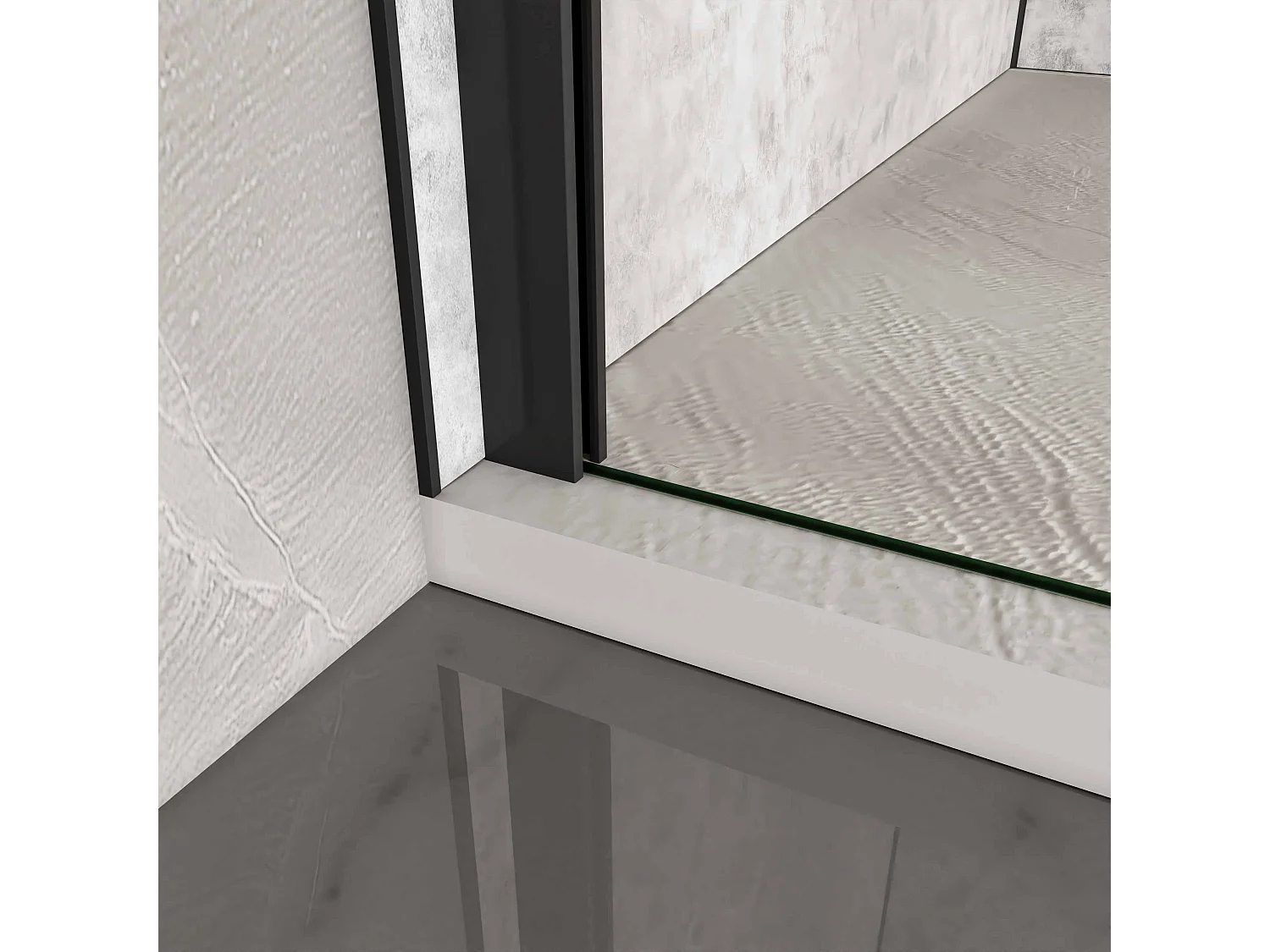 80x80x195cm Kwartronde douchecabine,dubbele draaideur,hoek-instap douchecabine,6mm helder veiligheidsglas,antikalk,mat zwarte frame,inclusief douchebak