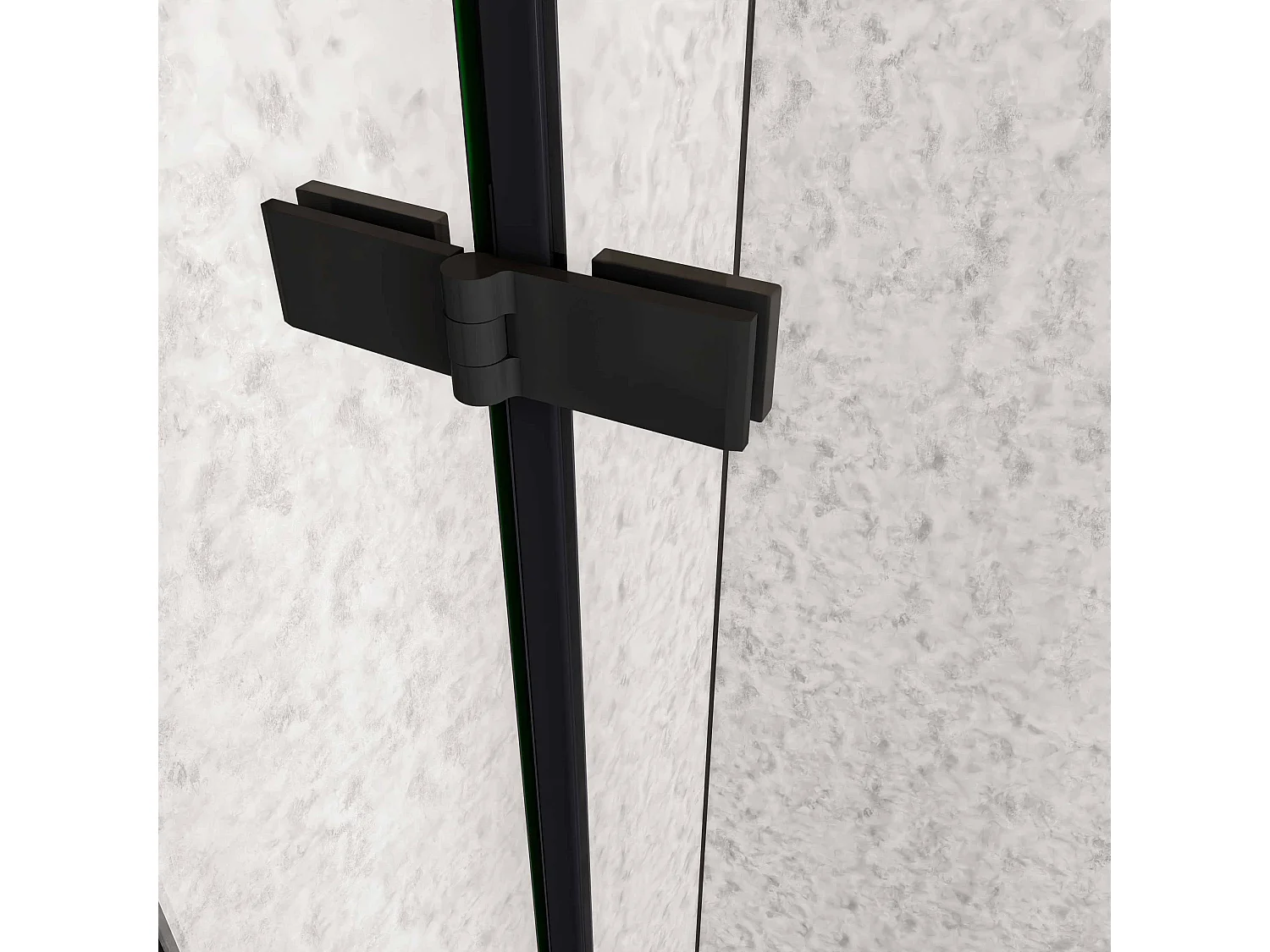 80x80x195cm Kwartronde douchecabine,dubbele draaideur,hoek-instap douchecabine,6mm helder veiligheidsglas,antikalk,mat zwarte frame,inclusief douchebak