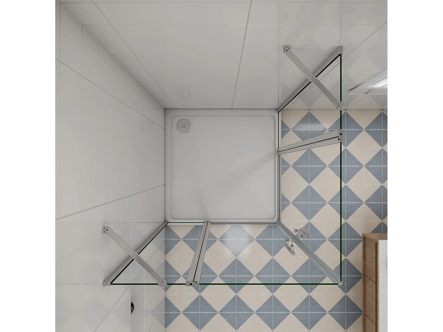 120x120x195cm Douchecabine draaideur,6 mm NANO EasyClean veiligheidsglas,profiel van glanzend chroom.