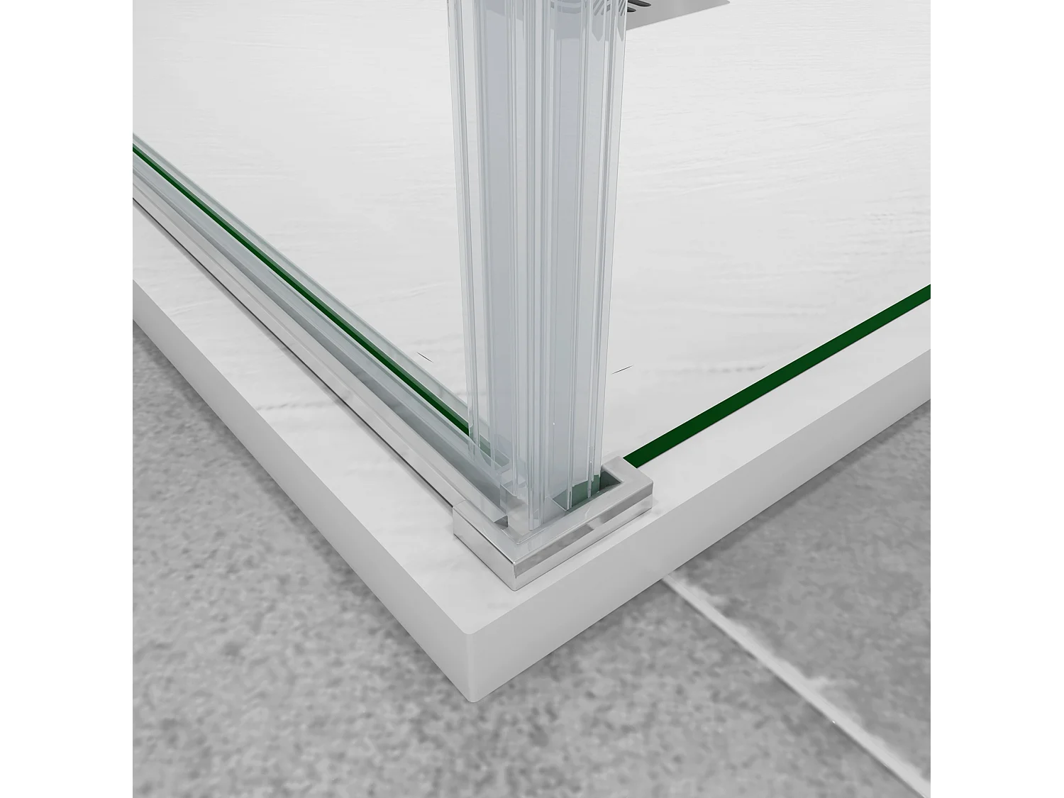 B:90xD:100x197cm Douchecabine met draaideur+zijwand,6mm EasyClean veiligheidsglas,45 cm Stabilisatiestang (draaibaar),profiel van glanzend chroom