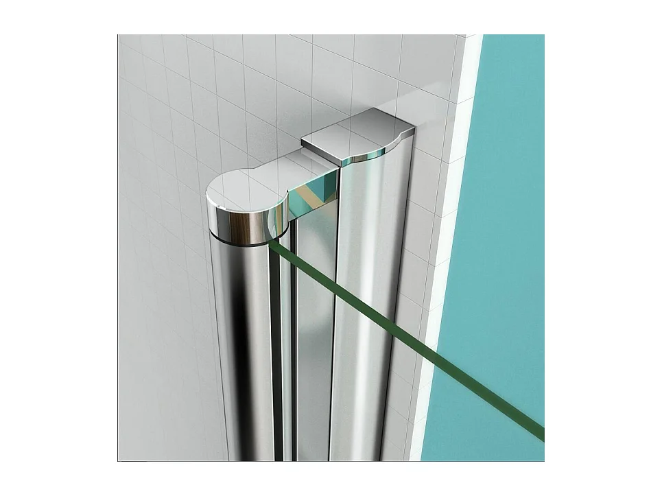 B:90xD:80x197cm Douchecabine met draaideur+zijwand,6mm EasyClean veiligheidsglas,N-vorm:140cm stabilisator (kan worden gesneden),profiel van glanzend chroom