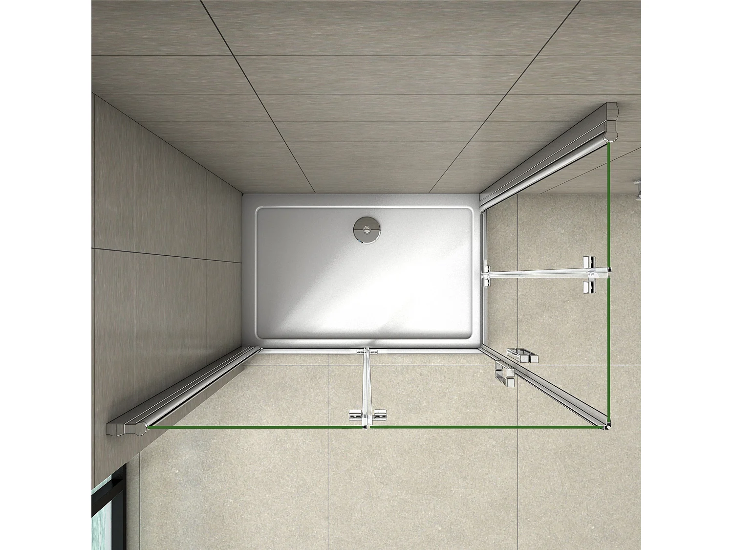 80x100x195cm Douchecabine Dcouchedeur vouwdeur,6mm NANO EasyClean veiligheidsglas,profiel van glanzend chroom.