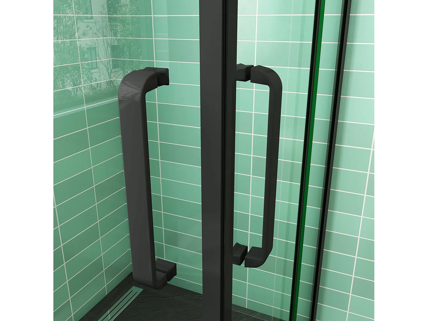 90x90x195cm Douchecabine Hoekinstap Draaideur Antikalk Helder Glas 8mm Veiligheidsglas Mat Zwart Profiel