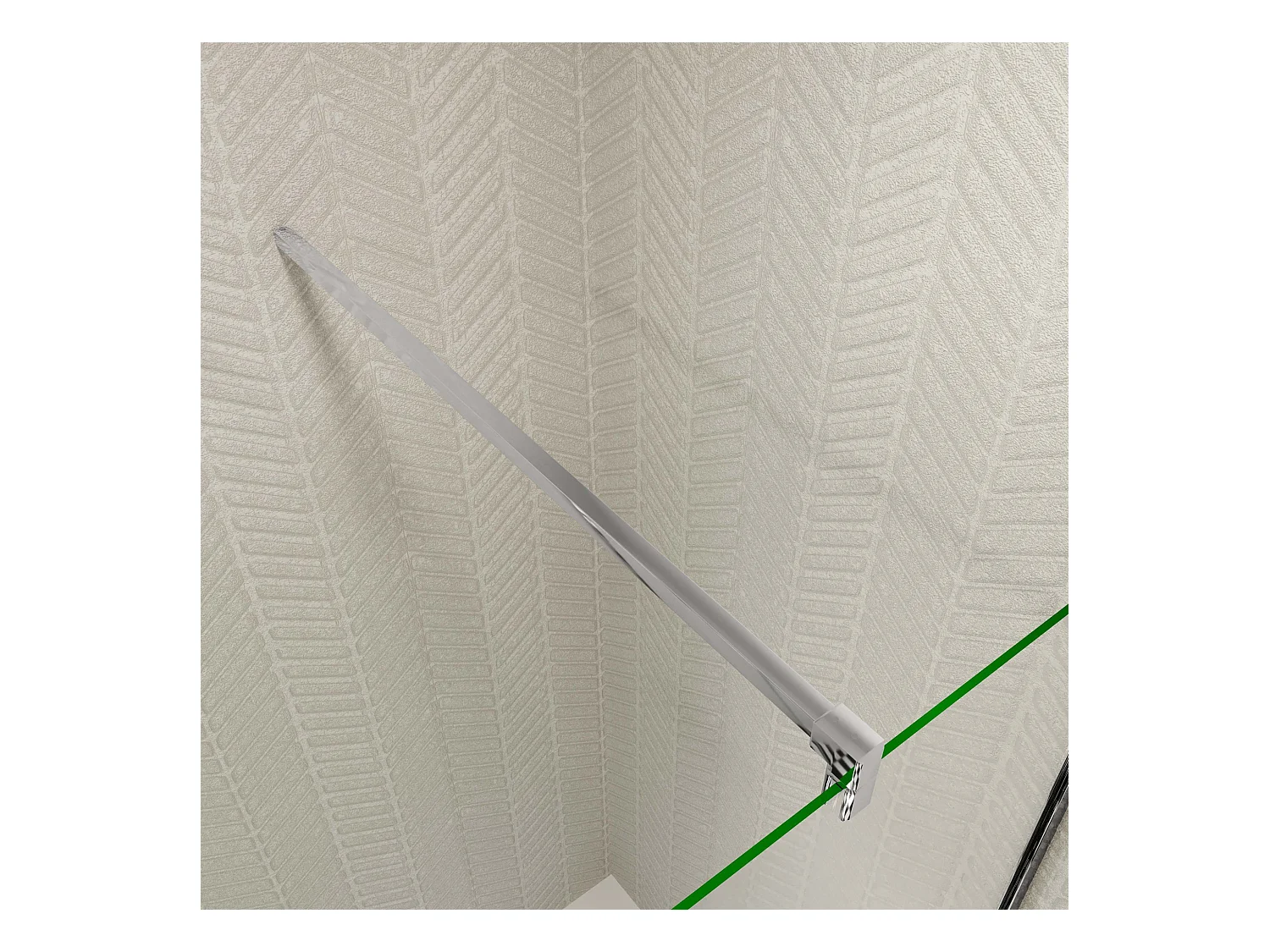 Douchecabine met vouwdeur en vaste zijwand,6mm NANO EasyClean veiligheidsglas,B:90xD:90xH:185cm,90 cm Stabilisatiestang,chroom