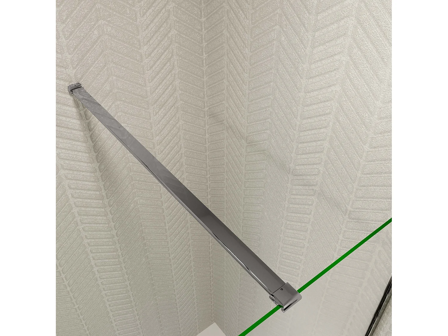 Douchecabine met vouwdeur en vaste zijwand,6mm NANO EasyClean veiligheidsglas,B:120xD:70xH:185cm,140cm Stabilisatiestang,chroom