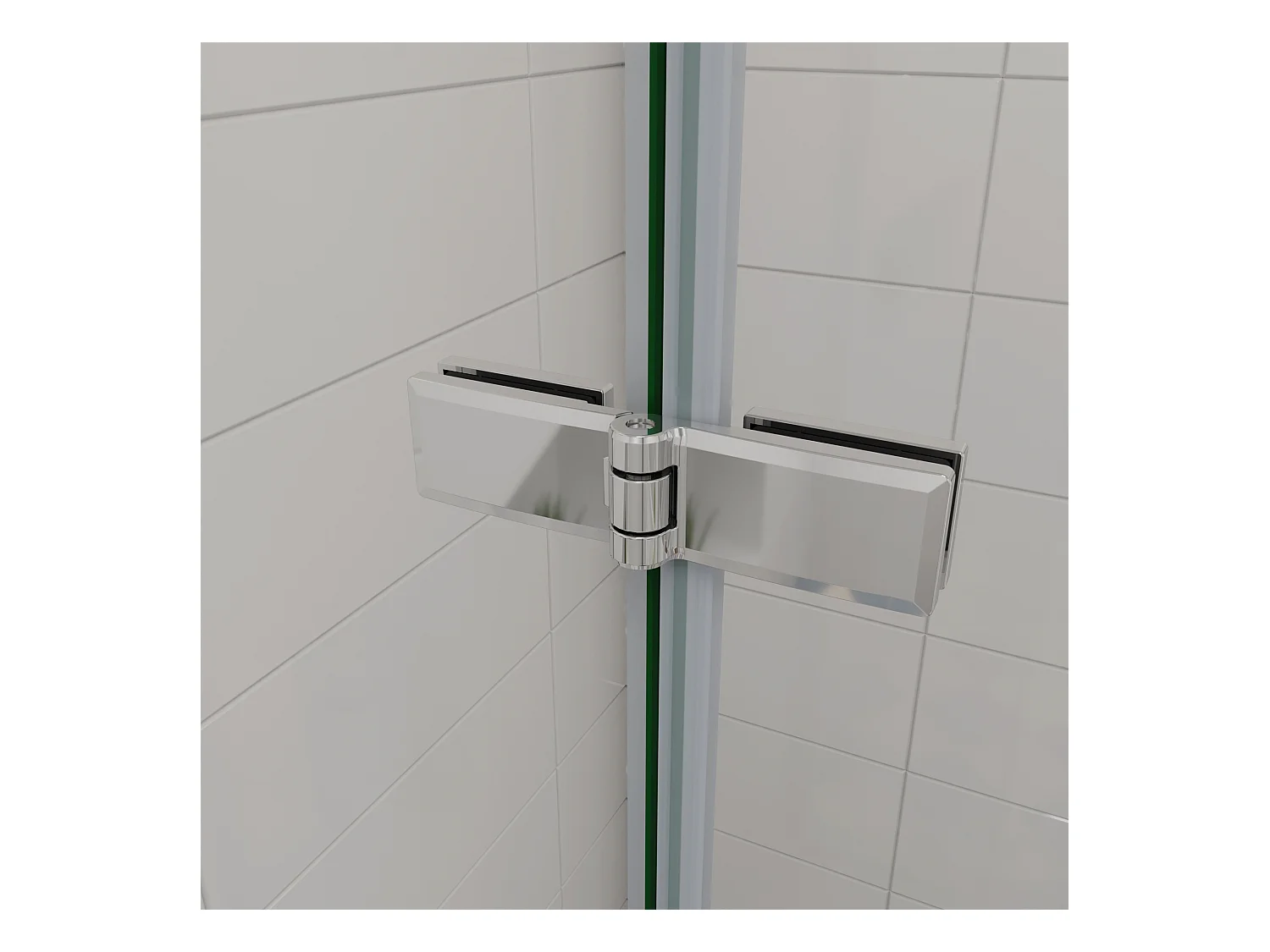 Douchecabine met dubbele draaideur,6mm helder veiligheidsglas nano coating,80x90x185cm,profiel van glanzend chroom.