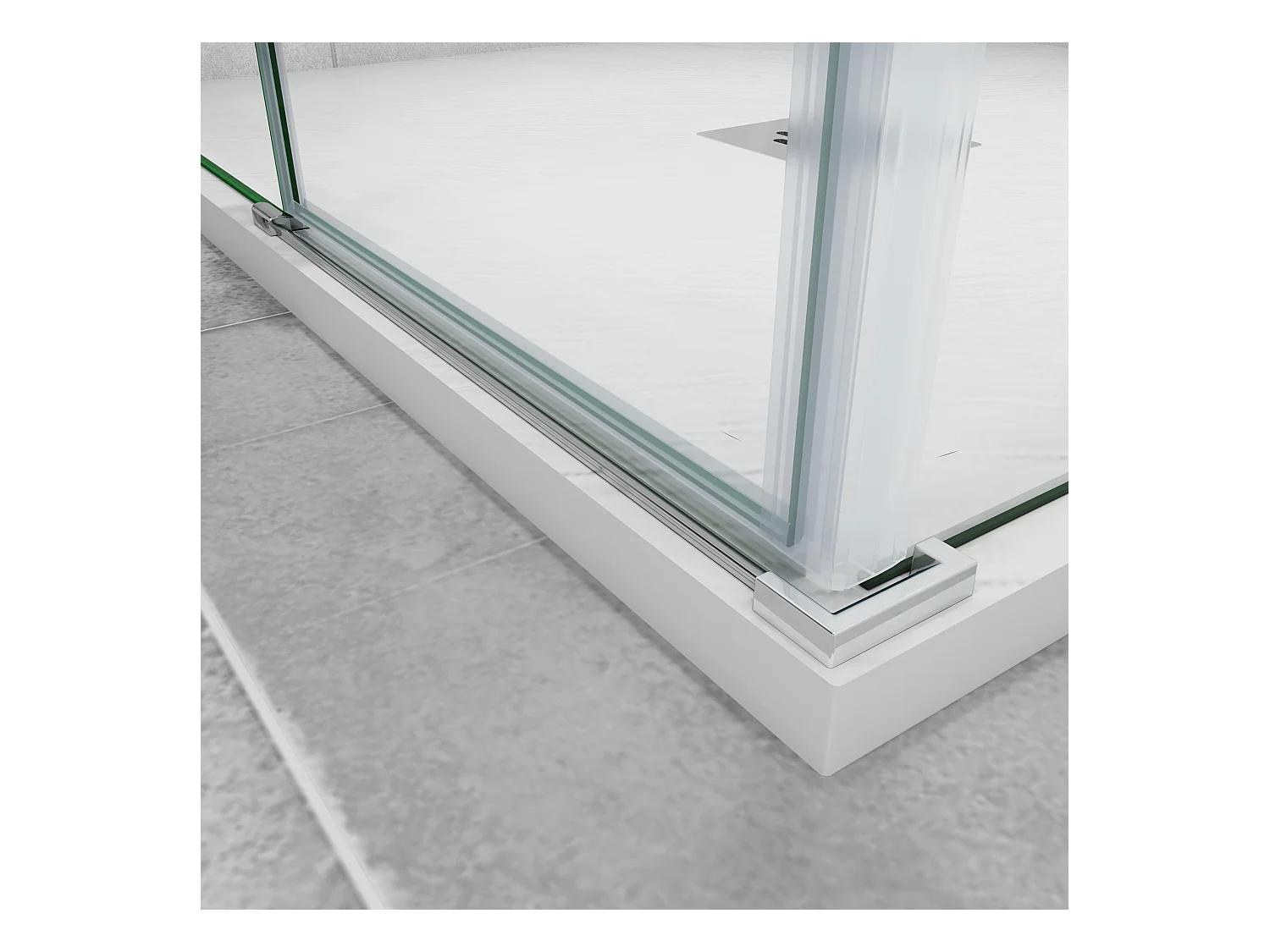 B:80xD:80xH:195 cm Douchecabine,draaideur + zijpanelen,6mm helder EasyClean veiligheidsglas,50cm Stabilisatorstang,glanzend chroom profiel.