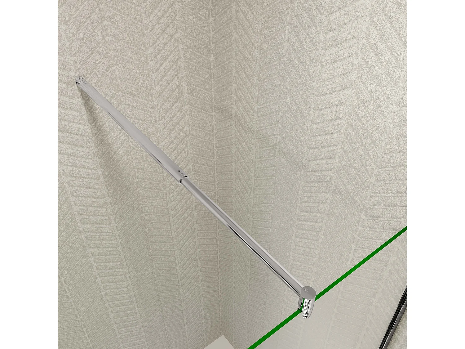 Douchecabine met vouwdeur en vaste zijwand,6mm NANO EasyClean veiligheidsglas,B:90xD:80xH:185cm,70-120cm Stabilisatiestang,chroom