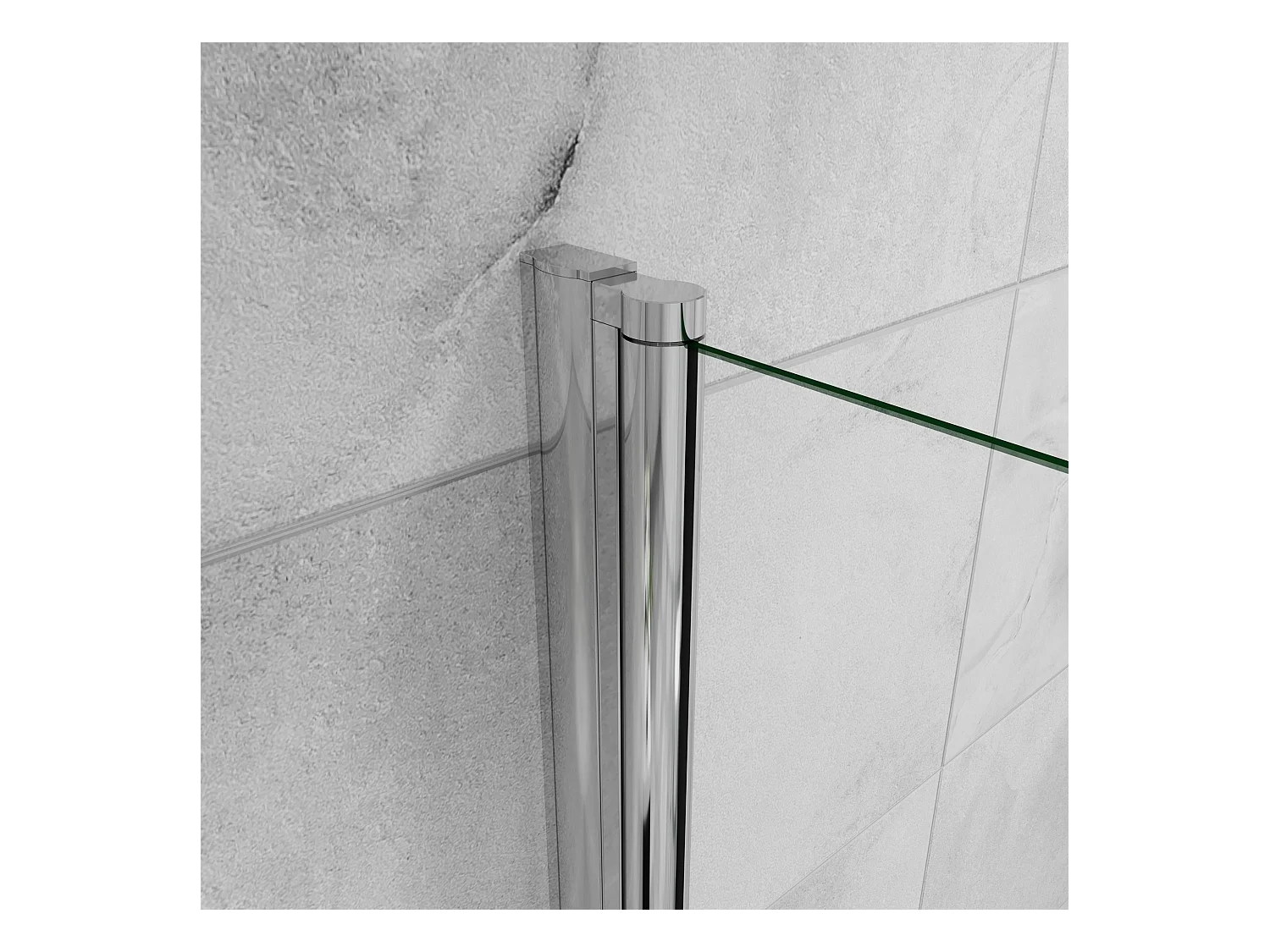 B:80xD:76x197cm Douchecabine met draaideur+zijwand,6mm EasyClean veiligheidsglas,45 cm Stabilisatiestang (draaibaar),profiel van glanzend chroom