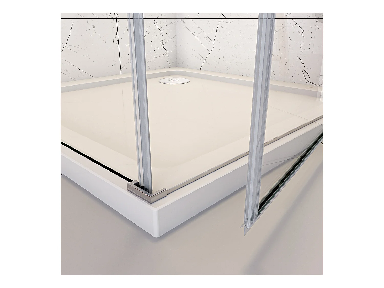 Douchecabine 70x80x195cm,draaideur+zijwand,6mm NANO EasyClean veiligheidsglas,45cm Stabilisatiestang (draaibaar),profiel van glanzend chroom.